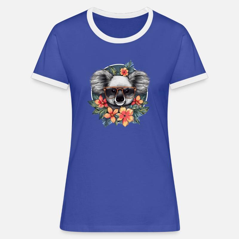 Cute koala - Women's Ringer T-Shirt - blue/white