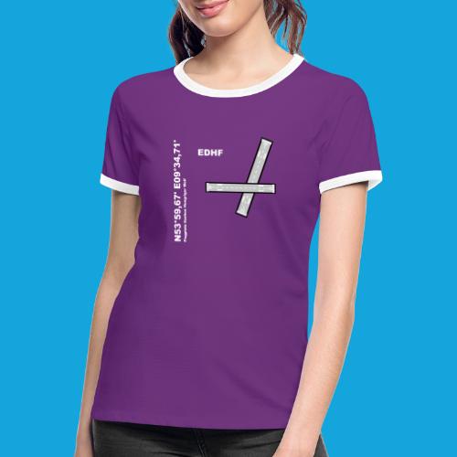 Flugplatz EDHF Design mit Namen und Koordinaten - Frauen Kontrast-T-Shirt