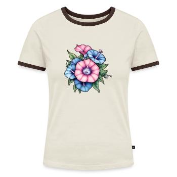 Morning Glory - Women's Ringer T-Shirt - blue/white - Front