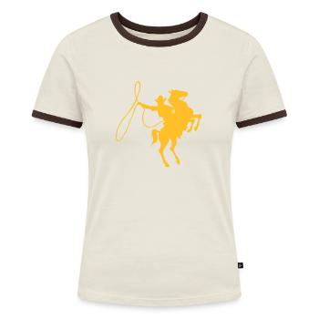 Cowboy à cheval - T-shirt contrasté Femme - bleu/blanc - Devant