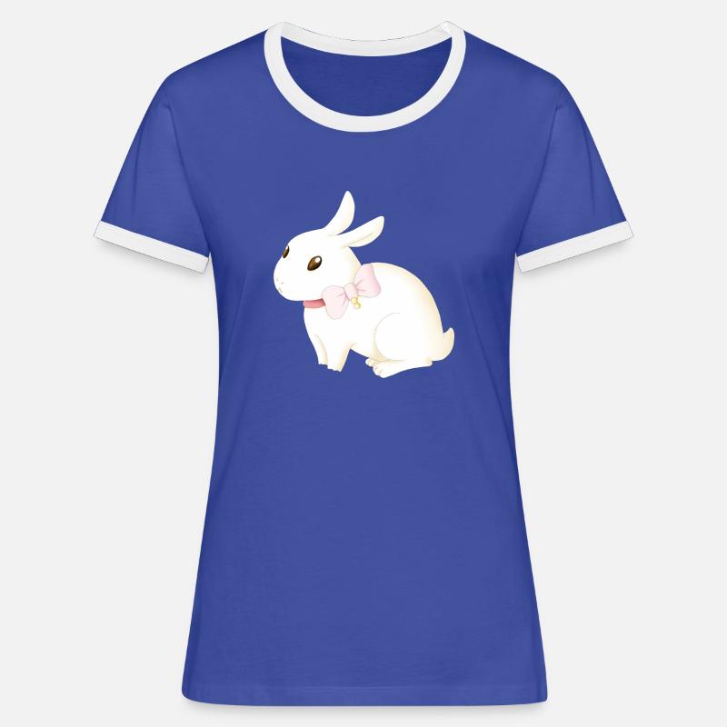 rabbit - Women's Ringer T-Shirt - blue/white