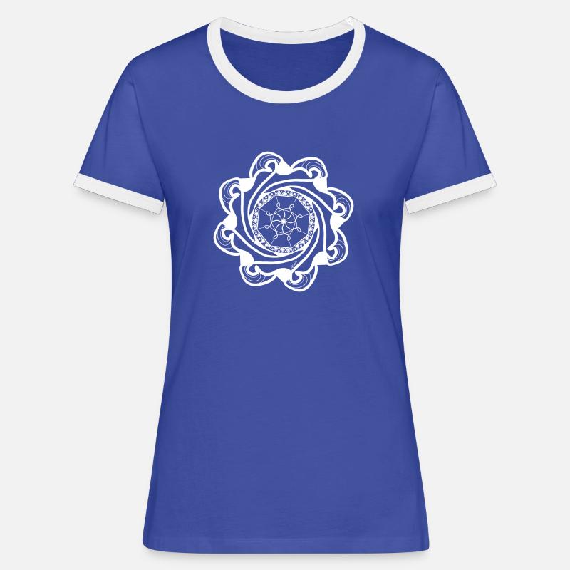 arabesque - Women's Ringer T-Shirt - blue/white
