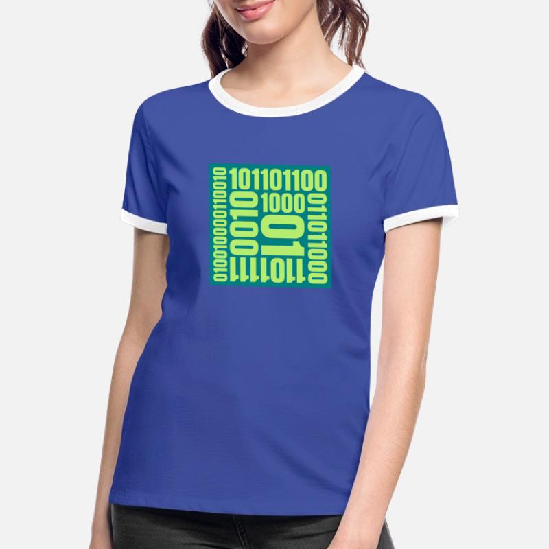 Langage de programme de code binaire T-shirt contrasté Femme