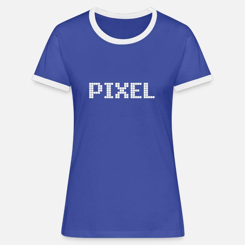 Pixel - Women's Ringer T-Shirt - blue/white