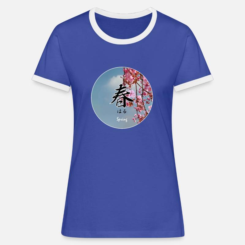 Spring haru spring - Women's Ringer T-Shirt - blue/white