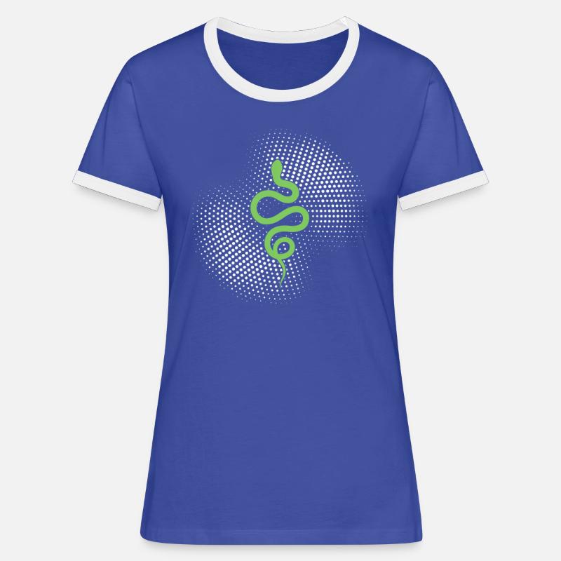 Snake - Women's Ringer T-Shirt - blue/white