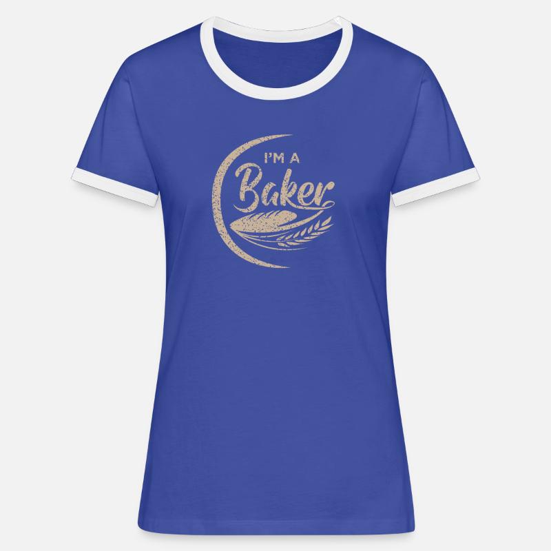 Baker baker baking bakery bakery gift - Women's Ringer T-Shirt - blue/white