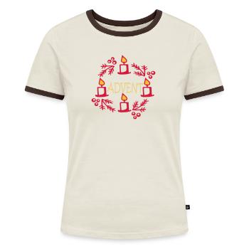 Advent - Frauen Kontrast-T-Shirt - Blau/Weiß - Vorne