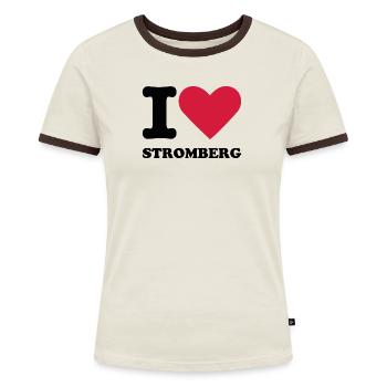 Stromberg Mit Spruch I Love Stromberg - Frauen Kontrast-T-Shirt - Blau/Weiß - Vorne