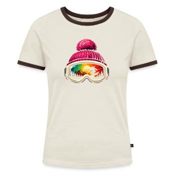 Lustige Apres Ski Sprüche Süß Geschenk Skifahrer - Frauen Kontrast-T-Shirt - Blau/Weiß - Vorne