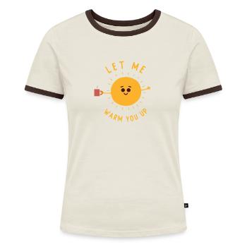 Cute Sun Cartoon Costume Sunshine Let Me Warm You - Women's Ringer T-Shirt - blue/white - Front