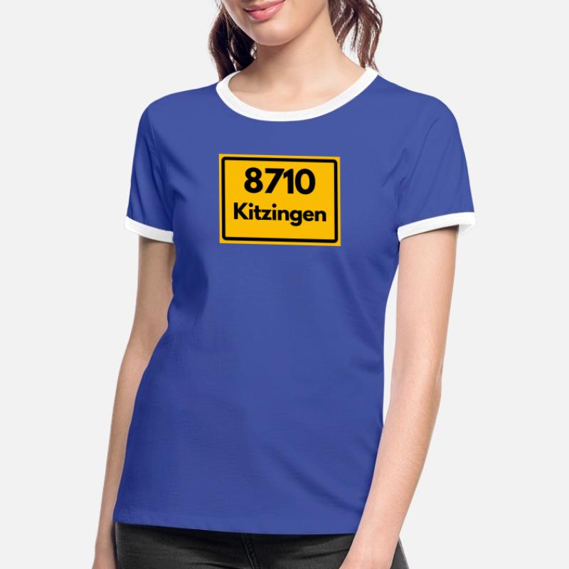 OLD POSTCODE ZIP CODE 8710 KITZINGEN HEIMATSTOLZ Women's Ringer T-Shirt
