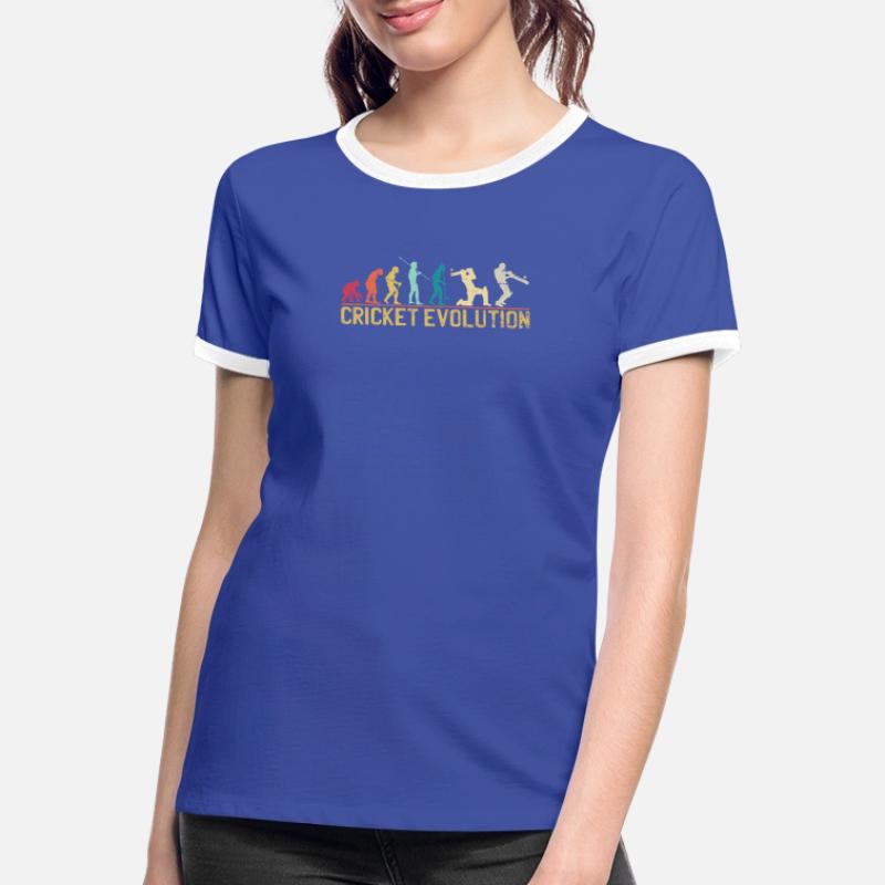 Conception sur le thème de Cricket Evolution T-shirt contrasté Femme