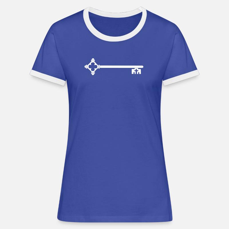 Key / VECTOR - Women's Ringer T-Shirt - blue/white