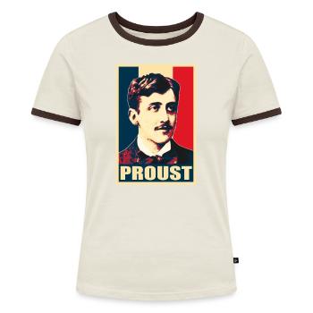 Marcel Proust - T-shirt contrasté Femme - bleu/blanc - Devant