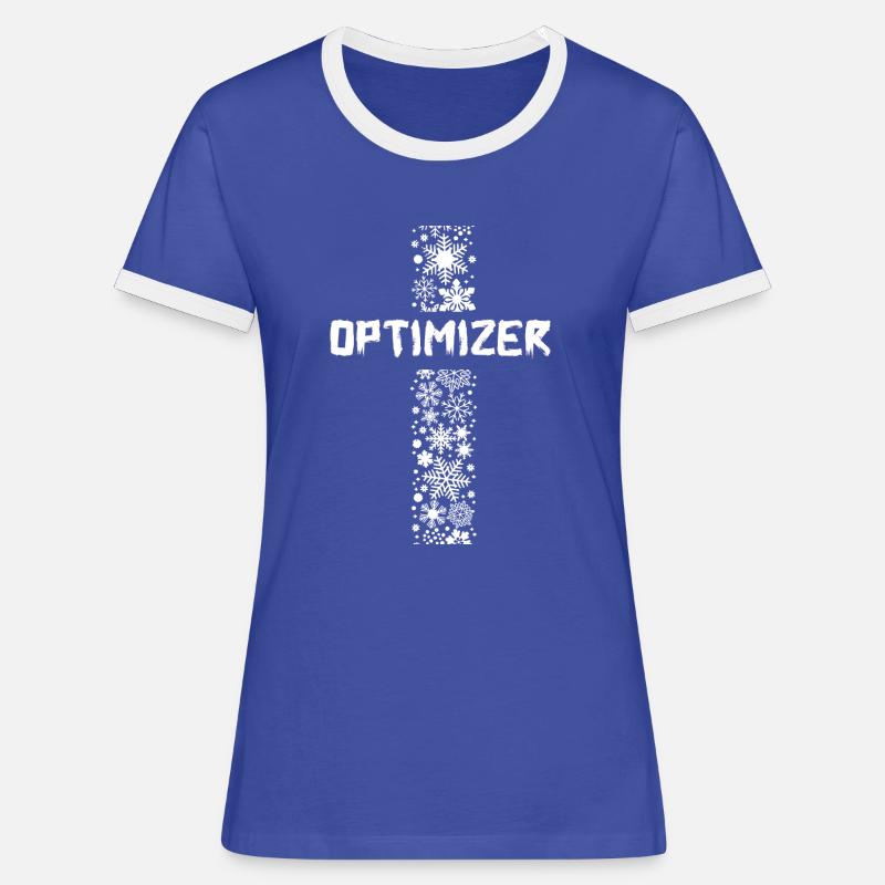 OPTIMIZER D58 4 - Frauen Kontrast-T-Shirt - Blau/Weiß