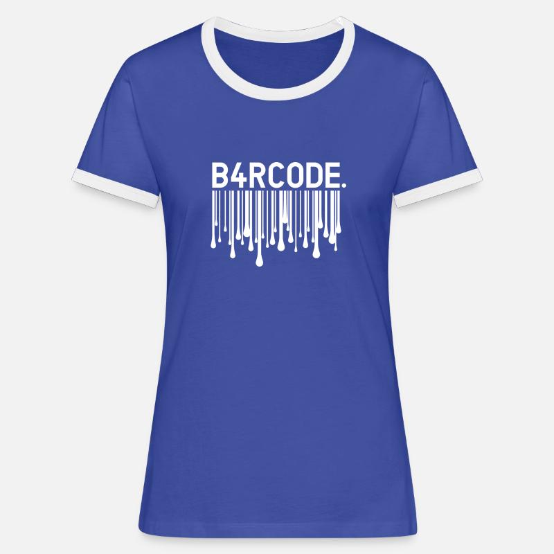B4RCODE. Melting - Women's Ringer T-Shirt - blue/white