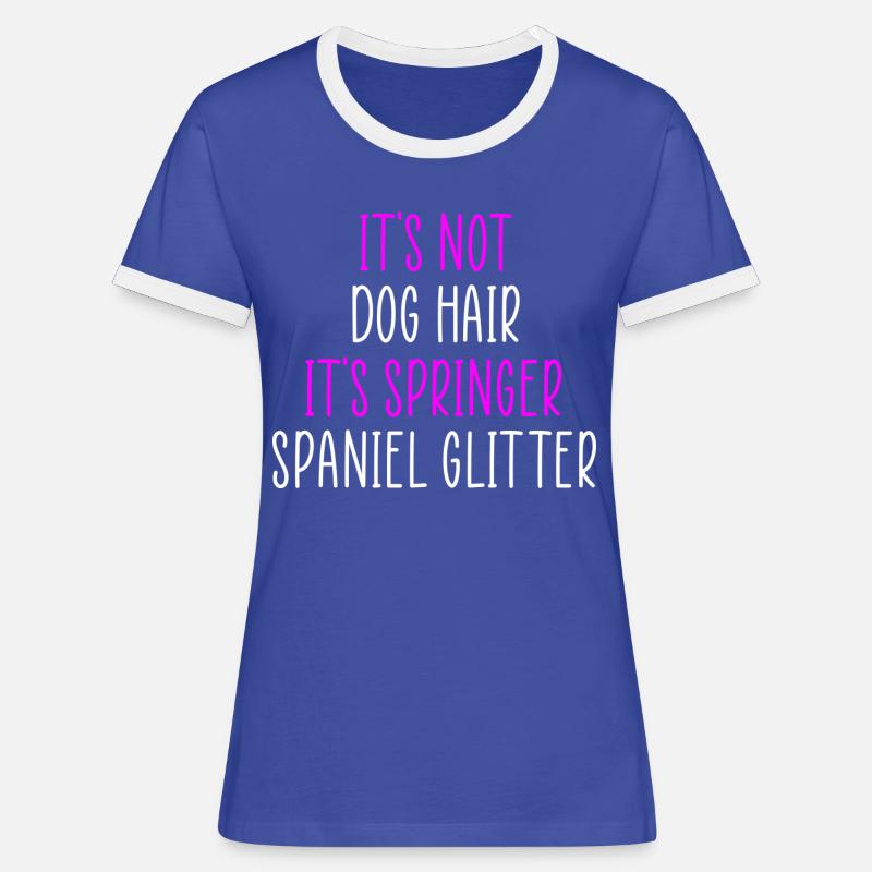 Springer spaniel glitter - Women's Ringer T-Shirt - blue/white