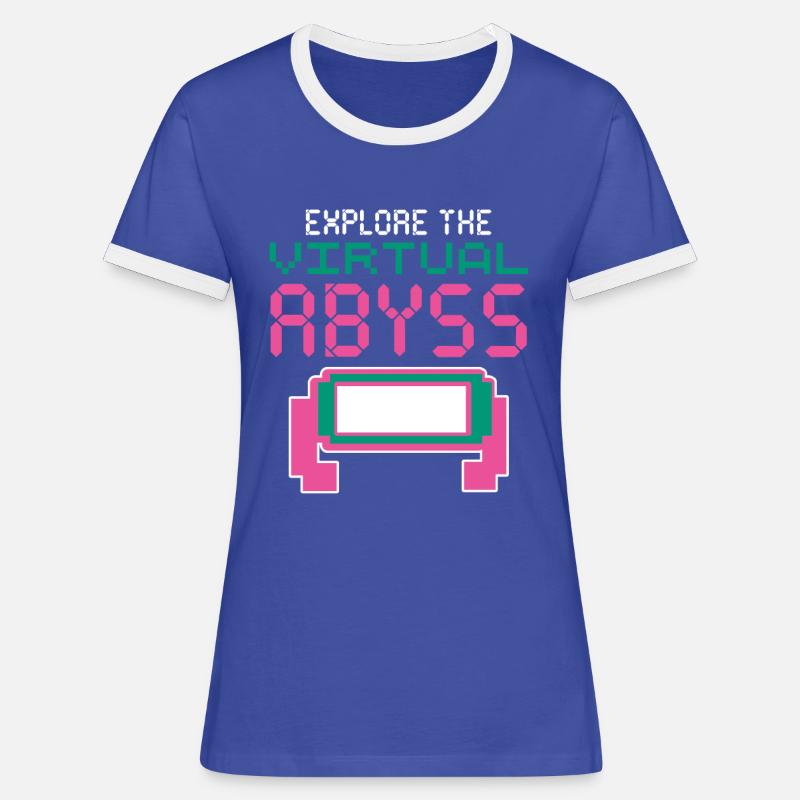 VR Glasses Virtual Reality Gaming - Women's Ringer T-Shirt - blue/white
