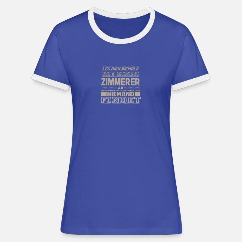 ZIMMERER - Women's Ringer T-Shirt - blue/white