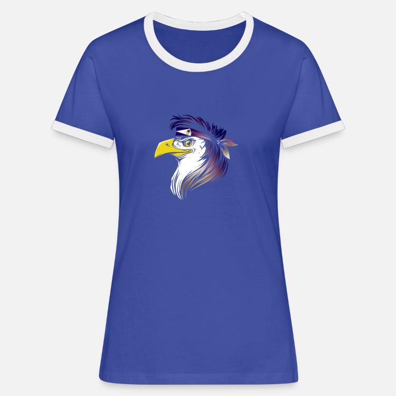 American Samoa - Women's Ringer T-Shirt - blue/white