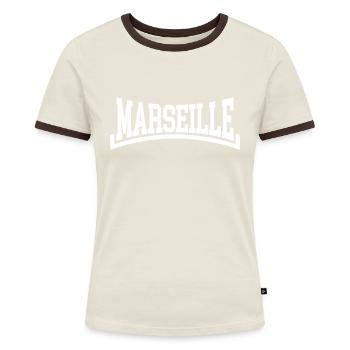 Marseille - Frauen Kontrast-T-Shirt - Blau/Weiß - Vorne