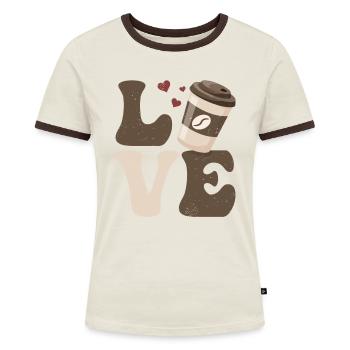 Café Caféine LOVE - T-shirt contrasté Femme - bleu/blanc - Devant