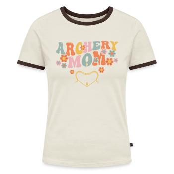 Groovy Bogenschützin - Frauen Kontrast-T-Shirt - Blau/Weiß - Vorne