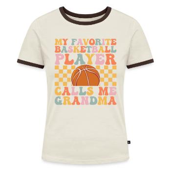 Groovy Grandmom - Frauen Kontrast-T-Shirt - Blau/Weiß - Vorne
