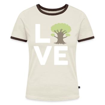 Tree Hugger Nature Environmentalist - Women's Ringer T-Shirt - blue/white - Front