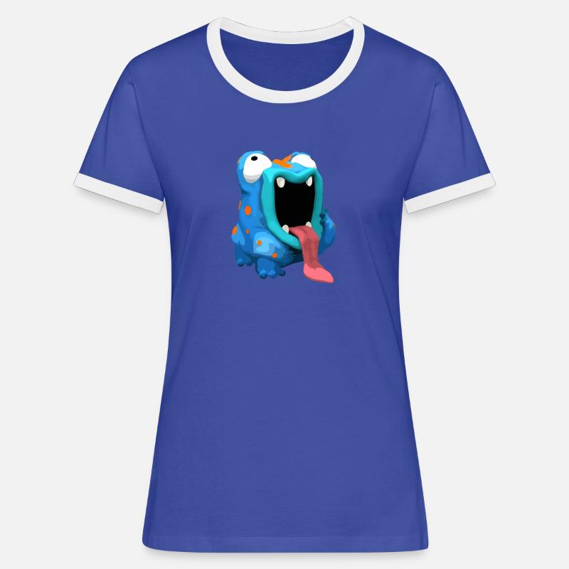 FropsMops - Women's Ringer T-Shirt - blue/white