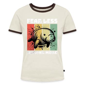 Dugong Manatee - Women's Ringer T-Shirt - blue/white - Front