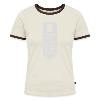 I get more head - Women's Ringer T-Shirt - blue/white - Front