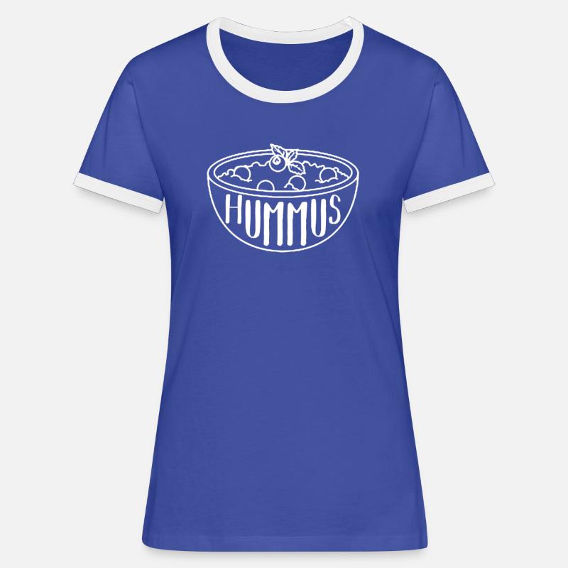 hummus - Women's Ringer T-Shirt - blue/white