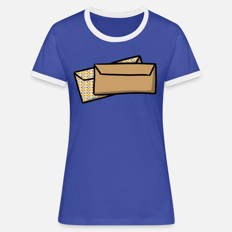 Letters Envelopes Post envelopes mail - Women's Ringer T-Shirt - blue/white