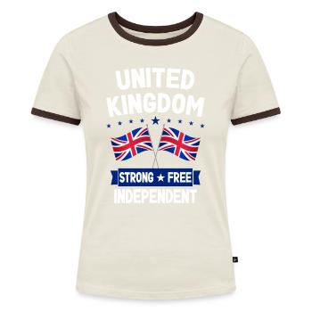 United Kingdom - Women's Ringer T-Shirt - blue/white - Front