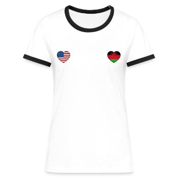 Malawi - Vrouwen contrastshirt - blauw/wit - Voor