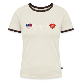 Hong Kong - Women's Ringer T-Shirt - blue/white - Front