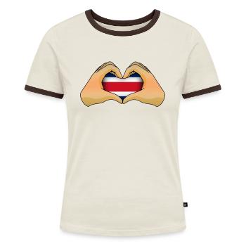 Costa Rica - Frauen Kontrast-T-Shirt - Blau/Weiß - Vorne