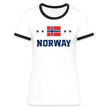 Norvège - T-shirt contrasté Femme - bleu/blanc - Devant