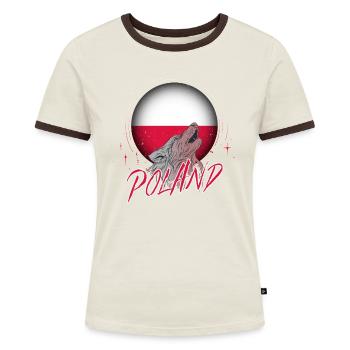 Polen - Frauen Kontrast-T-Shirt - Blau/Weiß - Vorne