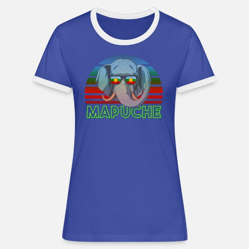 Mapuche - Women's Ringer T-Shirt - blue/white