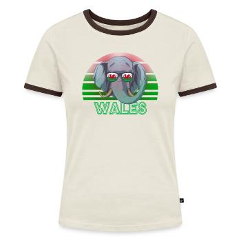 Wales - Women's Ringer T-Shirt - blue/white - Front