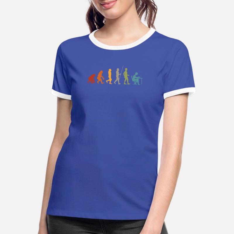 Evolution du programmeur T-shirt contrasté Femme