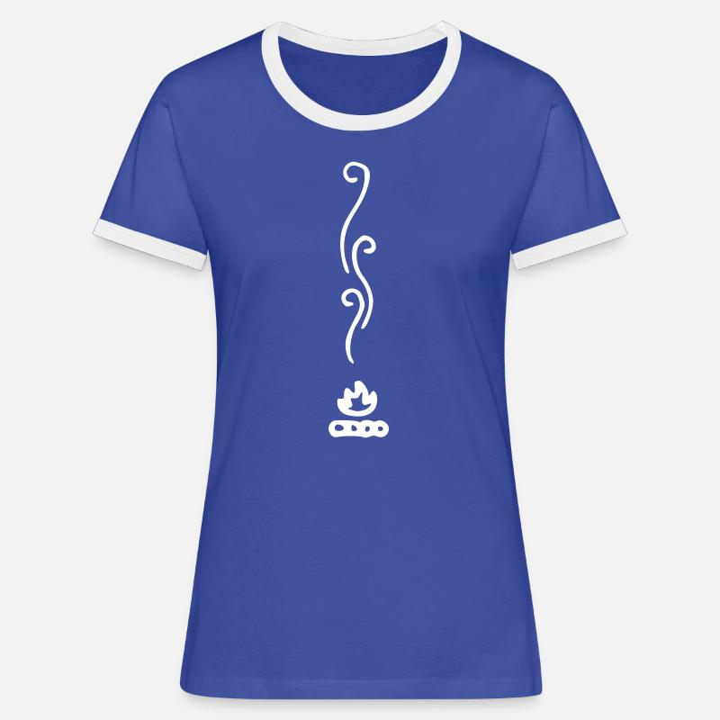 Camping campfire - Women's Ringer T-Shirt - blue/white