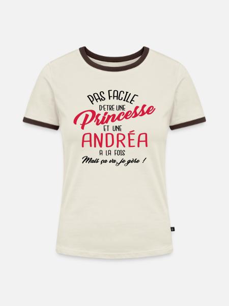 Princesse et Andréa - T-shirt contrasté Femme - bleu/blanc