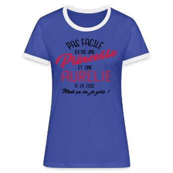 Princesse et Aurelie - T-shirt contrasté Femme - bleu/blanc - Devant