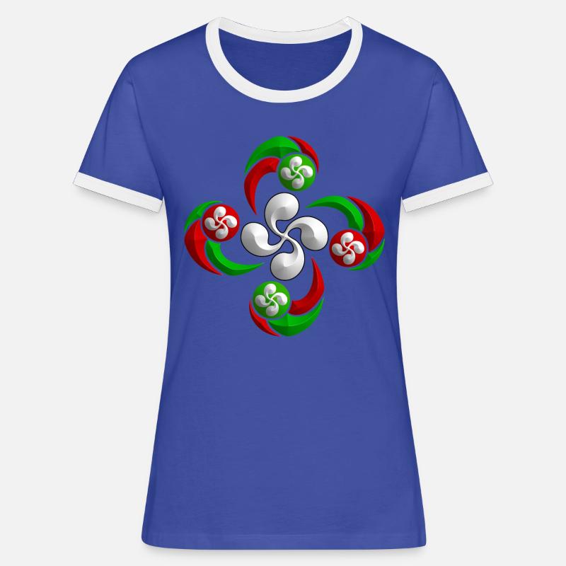 Lauburu, croce dei Paesi Baschi - Maglietta Contrast da donna - blu/bianco