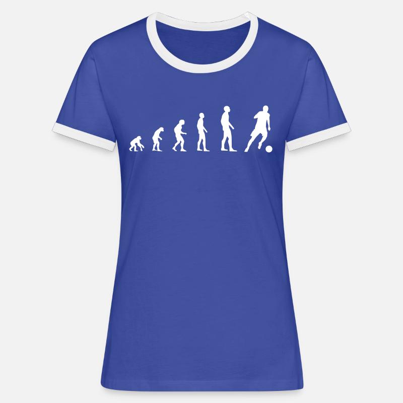 Kicker – Evolution - Frauen Kontrast-T-Shirt - Blau/Weiß