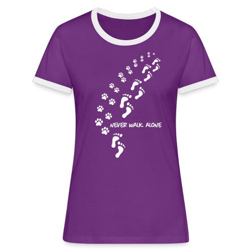 Vorschau: never walk alone dog - Frauen Kontrast-T-Shirt